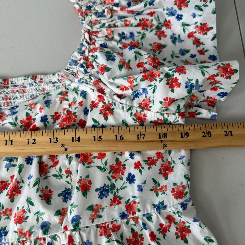 Old Navy Babydoll Top Womens Size XL White Floral Sweetheart Cottagecore Boho - Picture 7 of 12